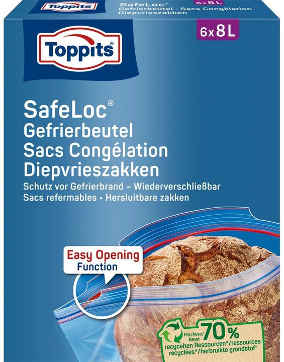Toppits Double closure freezer bag (6 x)
