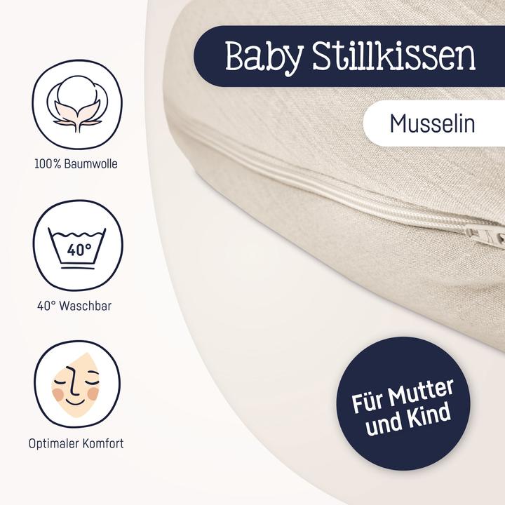 Productafbeelding Julius Zöllner Verpleegkussen Mousseline 190 cm (190 cm)