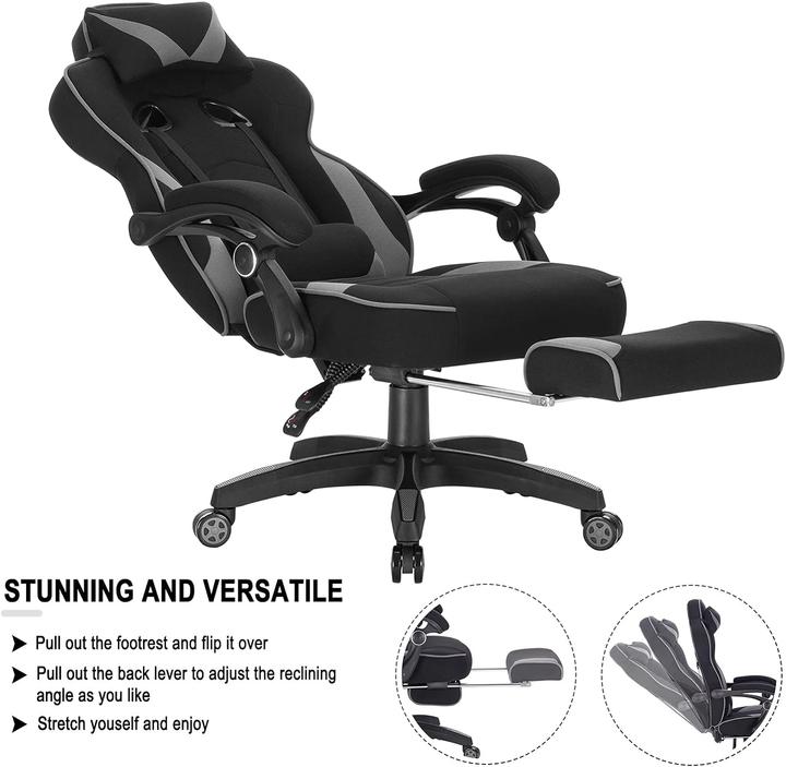 Image du produit Woltu Chaise de jeu, gris, tissu
