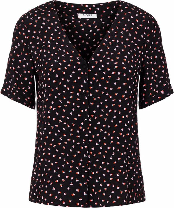 Actual product image Pieces Printed viscose blouse with short sleeves (S)
