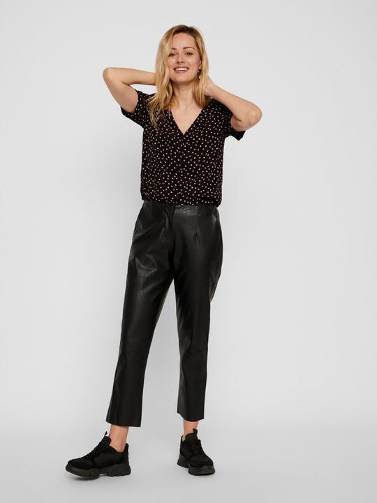 Actual product image Pieces Printed viscose blouse with short sleeves (S)