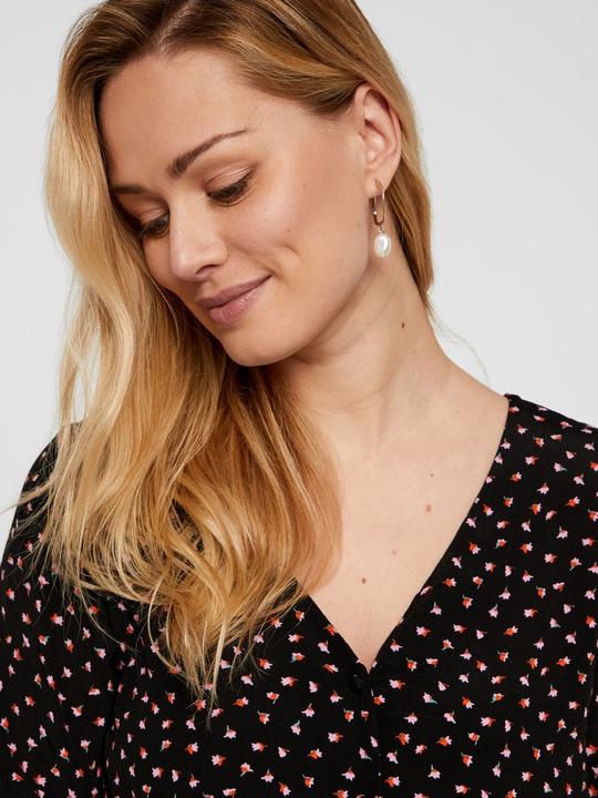 Actual product image Pieces Printed viscose blouse with short sleeves (S)