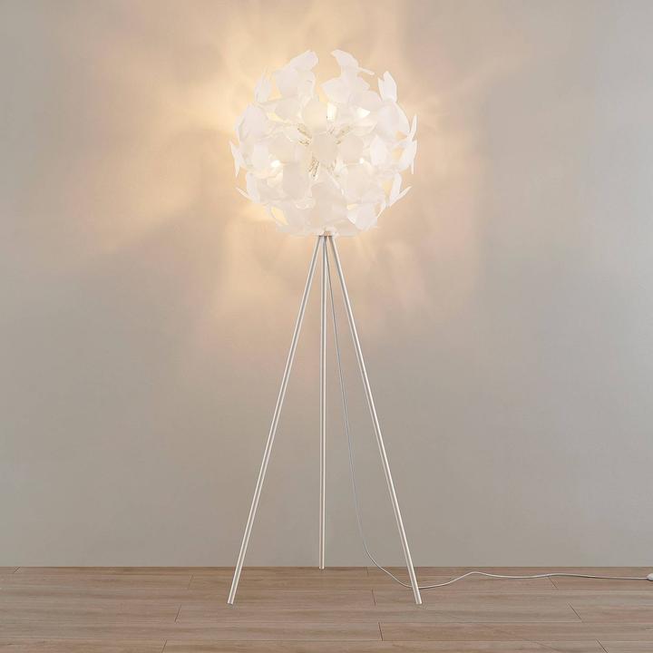 Produktbild Lindby Varika Stehlampe mit Kugelschirm, weiss (E14)