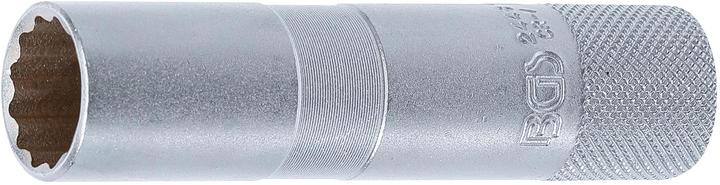 Actual product image BGS Spark Plug Socket with Rubber mount, 12-point, long 10 mm (3/8") 16 mm