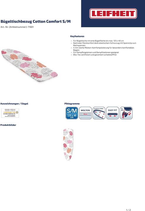 Produktbild Leifheit Bügeltischbezug Cotton Comfort S/M