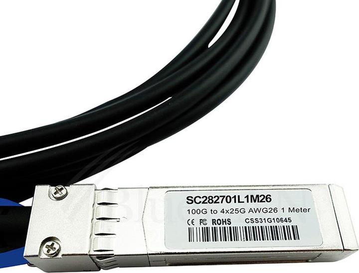 Actual product image CBO Mellanox MCP7F00-A005R26L Compatible BlueLAN QSFP28 DAC SC282701L5M26