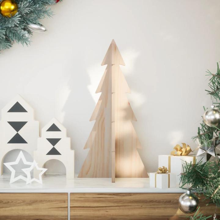 Produktbild VidaXL Weihnachtsbaum Holz Tannenbaum Deko Holzbaum 59,5cm Massivholz Kiefer