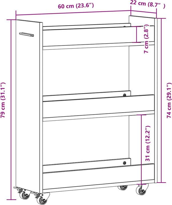 Produktbild VidaXL Schrank mit Rollen