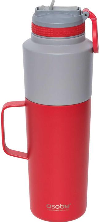 Asobu Twin Pack Bottle with Mug Rot, 0.9 L + 0.6 L (0.90 l)