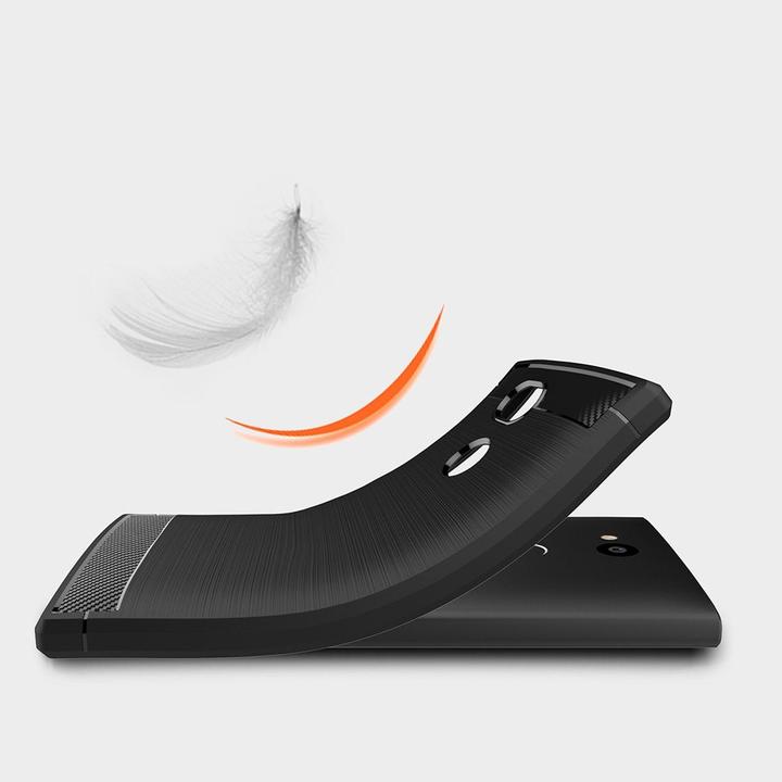 Produktbild König Design Hülle Handy Schutz für Sony Xperia L2 Case Cover Bumper Carbon Optik Etuis Grau (Sony Xperia L2)
