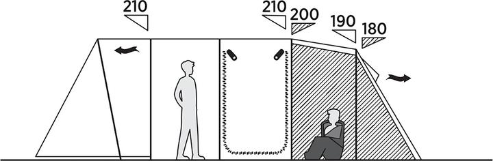 Actual product image Easy Camp Familien-Tunnelzelt Sola 6 (grau, Modell 2025) (Tunnel tent, 22.70 kg, 6 persons)