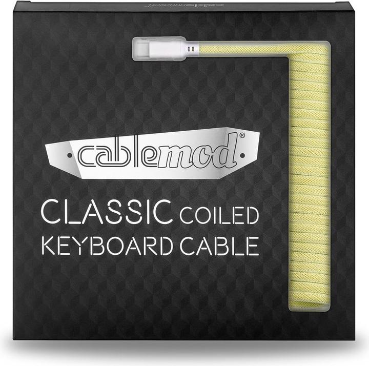 Image du produit CableMod Classic Coiled Keyboard Cable USB-C vers USB type A, citron (1.50 m, USB 2.0)