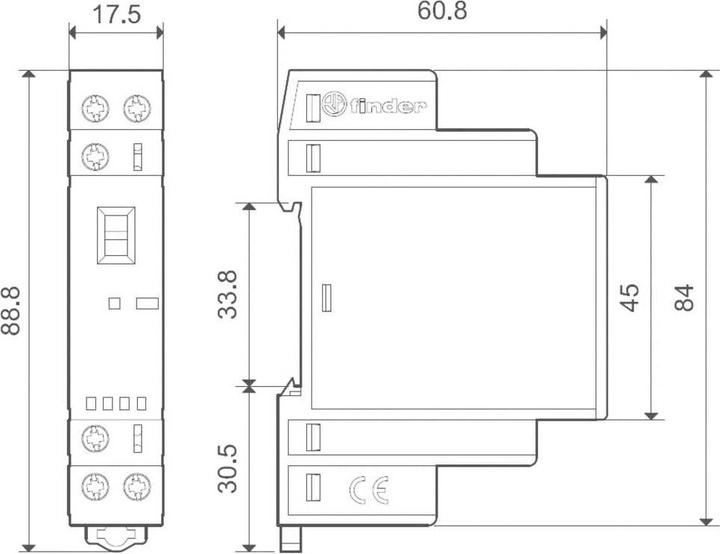 Immagine prodotto Finder Contattore di installazione Serie 22, 25 A 22.32.0.230.4340 2 contatti NO (30/110/220 V) 25/5/1 A