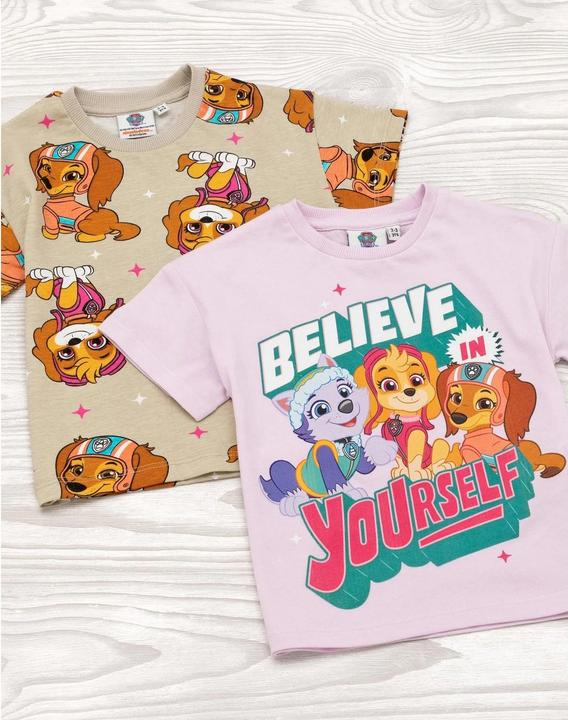 Actual product image Paw Patrol Girls Believe In Yourself T-Shirt (Pack of 2) (122)