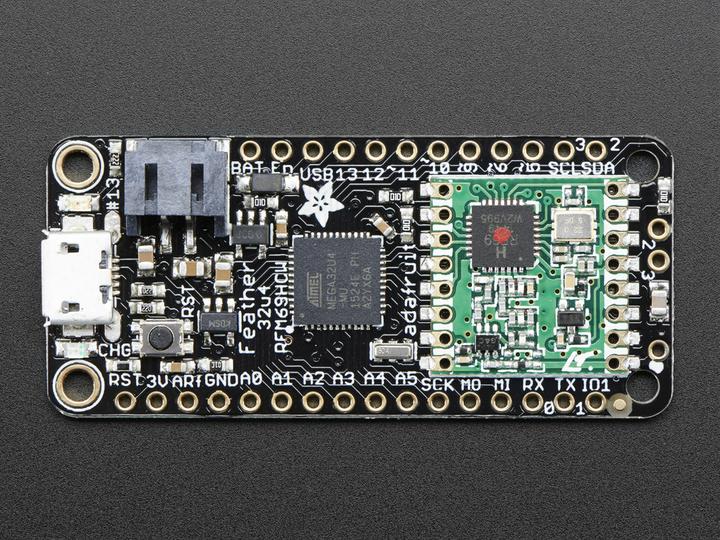 Immagine prodotto Adafruit Feather 32u4 con radio a pacchetti RFM69HCW 433MHz (Microcontrollore)