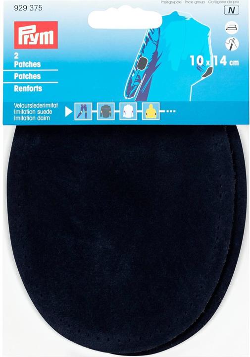 Prym Application 10 x 14 cm imitation leather, navy blue, 2 pieces (2 x)