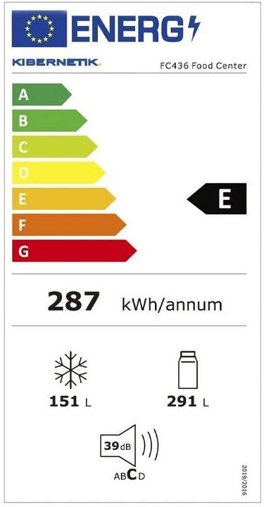 Etichetta energetica Kibernetik FC436 (442 l)