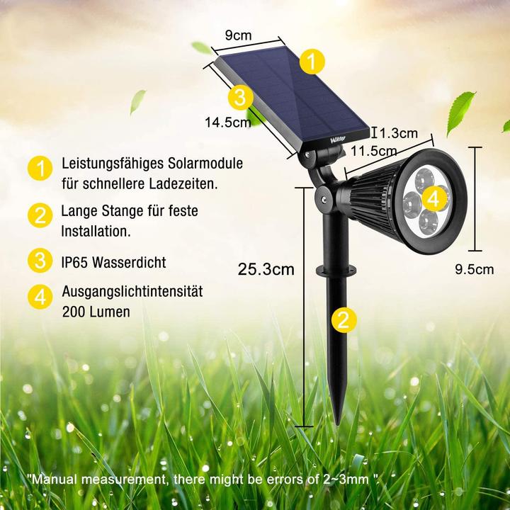 Produktbild Wilktop 4x LED Solar Gartenstrahler (200 lm)