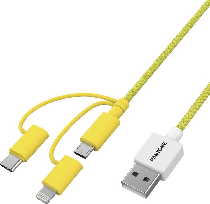Immagine prodotto Celly PANTONE 3-IN-1 GIALLO MICRO-USB-USBC - CAVO LIGHTNING CELPT-USB003Y1 (1.20 m)