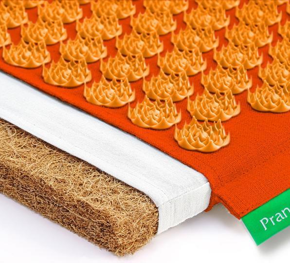 Actual product image Pranamat Eco Massage Set - mat and cushion dark orange