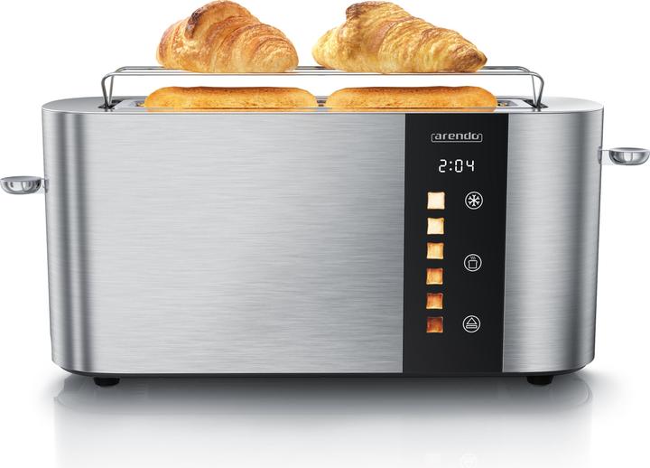 Produktbild Arendo Toaster Edelstahl 2 Scheiben Langschlitz, Touch Display, Restzeit & Bräunungsgradanzeige, 1000 W