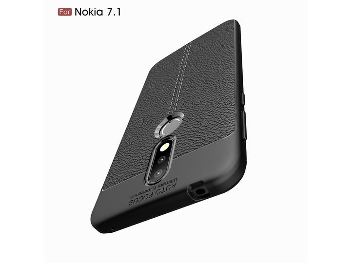 Produktbild Screenguard Nokia 7.1 Hülle Leather Design TPU Cover (Nokia 7.1)