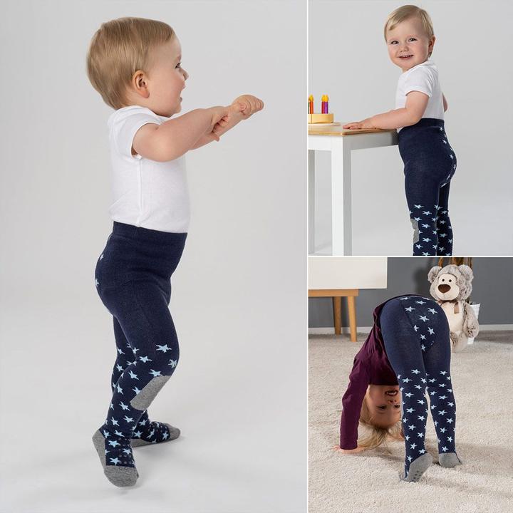 Actual product image La Loona LaLoona baby tights crawling tights - stars navy - (86/92)