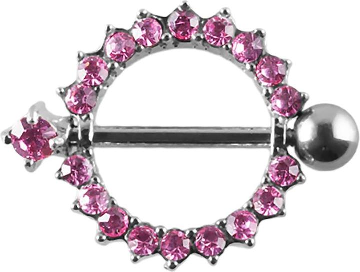 Image du produit Star Piercing Barbell Kristallkranz pink (sans laiton, Acier chirurgical 316L)