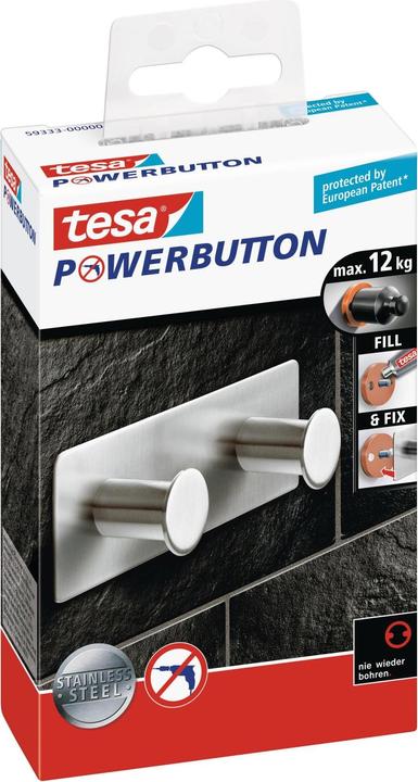 Actual product image tesa Powerbutton Double Hook Classic