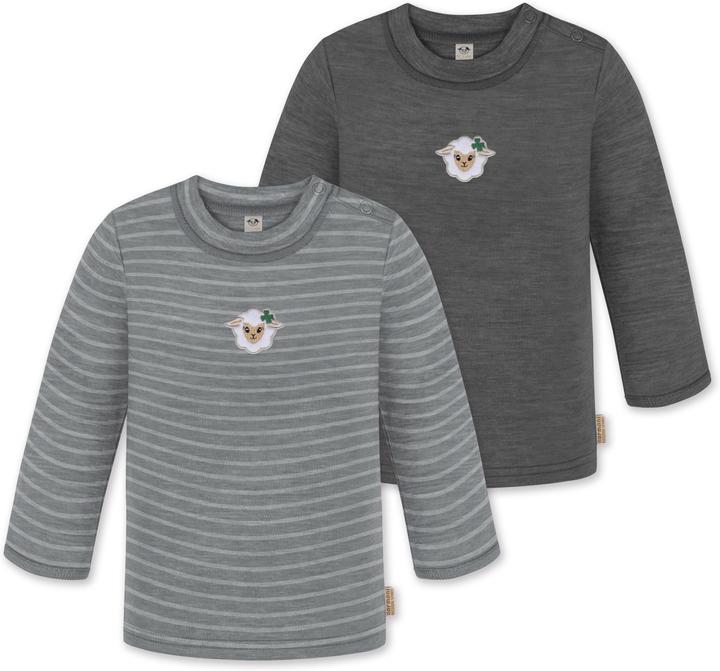 Normani 2er Pack Baby Merino Longsleeve „Taupo" - 9473