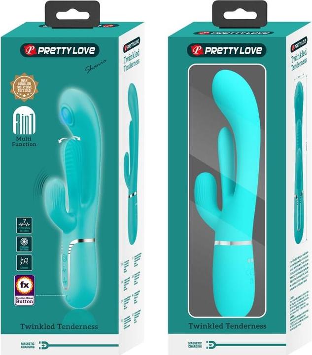 Actual product image Pretty Love - Shania Triple Rabbit Multifunktionsvibrator 3 In 1 Blau