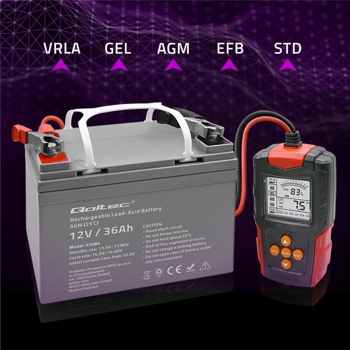Actual product image Qoltec LCD-Digital-Batterietester