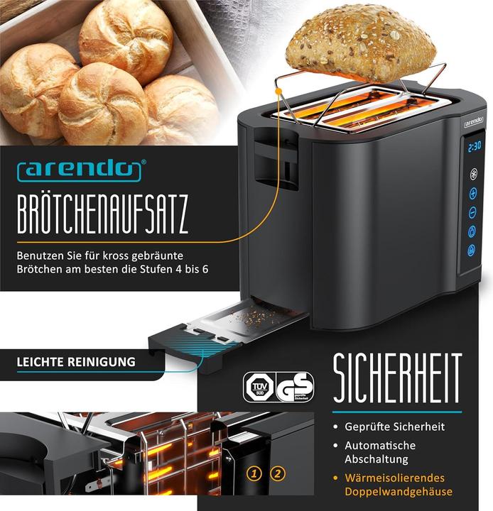 Produktbild Arendo Edelstahl Eierkocher 7-fach, 400 W, Edelstahl, Warmhaltefunktion, Härtegrad einstellbar, rot