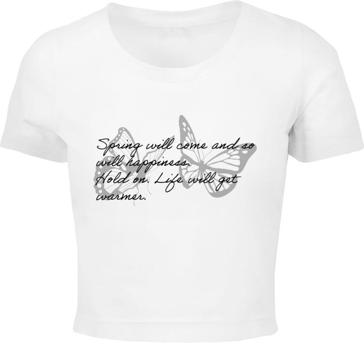 Merchcode Ladies Spring Saying Cropped Tee - 191033 (S)
