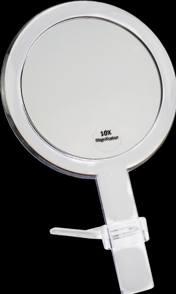 Specchio portatile + regolabile con ingrandimento 10x, plastica, Ø 16 cm, lunghezza: 26 cm