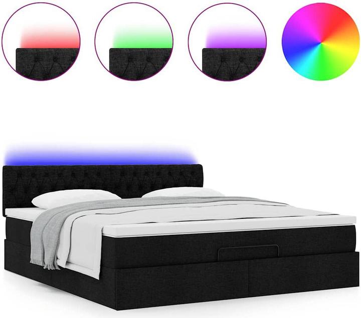 Actual product image VidaXL Ottoman bed with mattress black 160x200 cm fabric (160 x 200 cm)