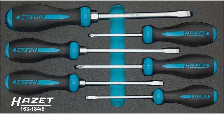 HAZET HEXAnamic screwdriver set 163-184/6 ∙ Cross recess profile PH, Slot profile ∙ 0,8 x 4 - 1,2 … (Slotted screws, Phillipps cross recess (PH))