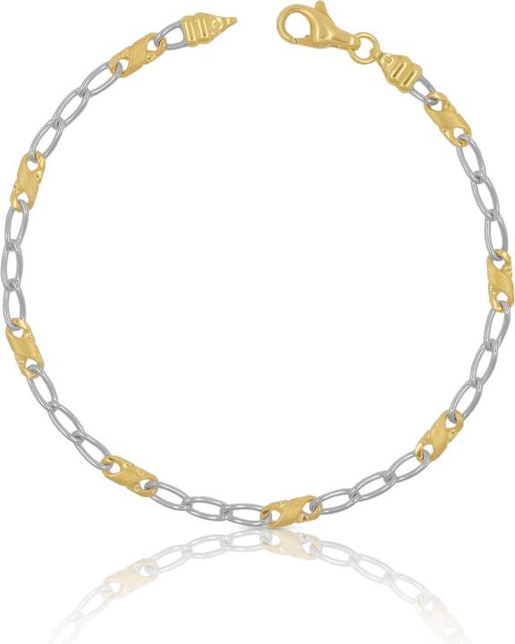 Muau 8er-Kette (19 cm, 750, Weissgold, 18K Gelbgold)