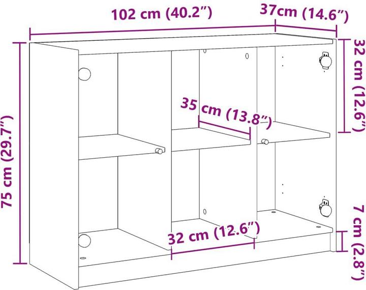 Immagine prodotto VidaXL Credenza (102 x 37 x 75,5 cm)
