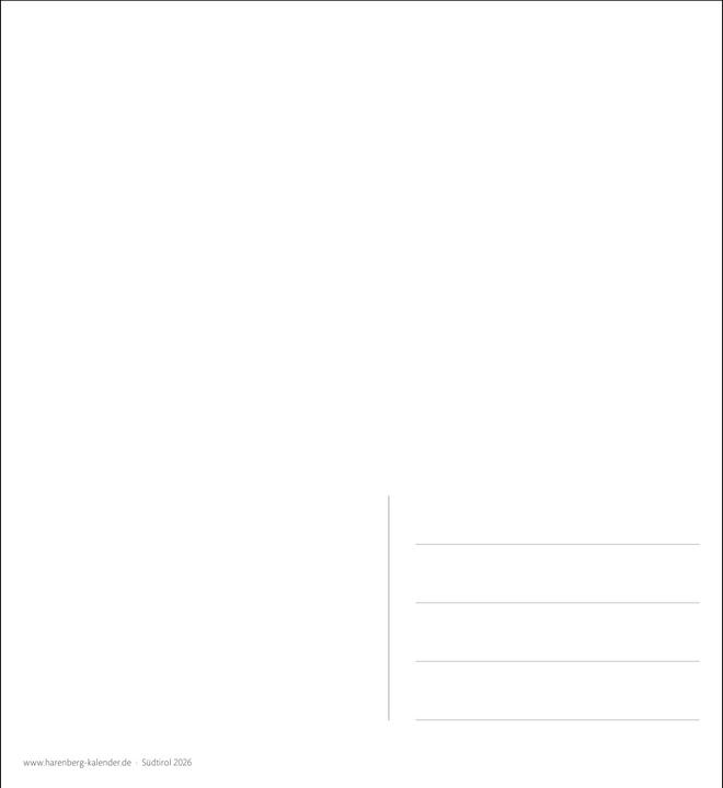 Actual product image Harenberg Südtirol Sehnsuchtskalender 2026 - Wochenkalender mit 53 Postkarten (Hardcover, German)