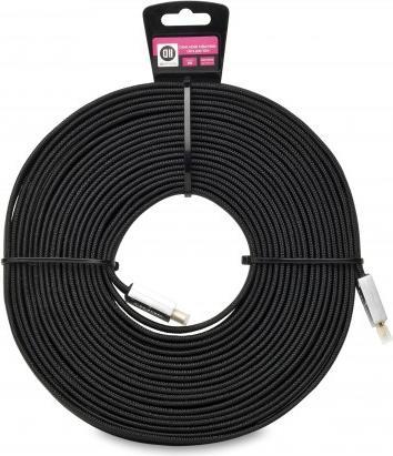 D2 Diffusion C ble HDMI noir ultra plat 10m Accroche cavalier (10 m, HDMI)