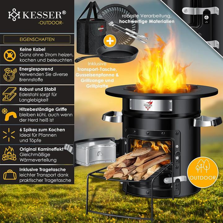 Immagine prodotto Kesser Raketenofen mit Grillpfanne & Tragetasche