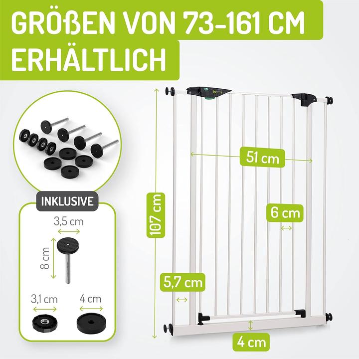 Produktbild Bomi Türschutzgitter, 113-121 cm, weiss (113 cm)