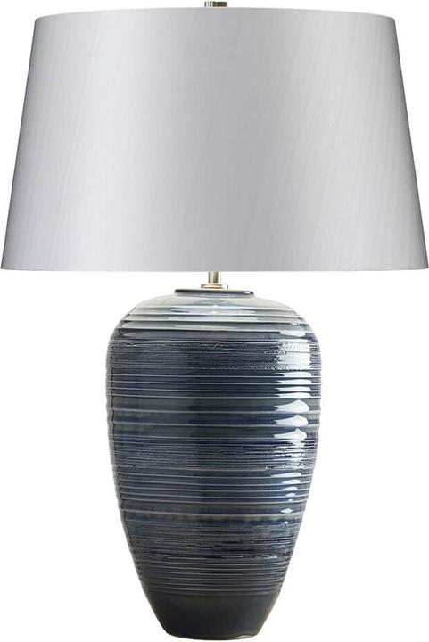 Actual product image Elstead Lighting Poseidon table lamp E27 blue glaze silver, Made in UK (E27)