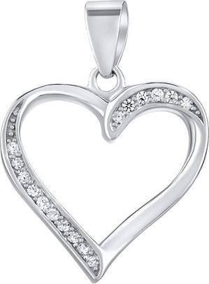 Immagine prodotto Silvego Ciondolo a forma di cuore in argento con zirconi chiari LPS2091 (Metallo)