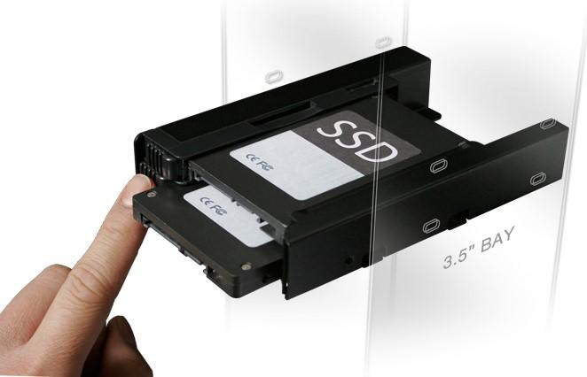 Actual product image Icy Dock MB082SP Mounting frame SATA/IDE HDD and SSD for 2x 2.5inch 6.35cm in 3.5inch 8.89cm frame up to
