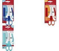 Actual product image Faber-Castell GRIP school scissors, turquoise, on blister card