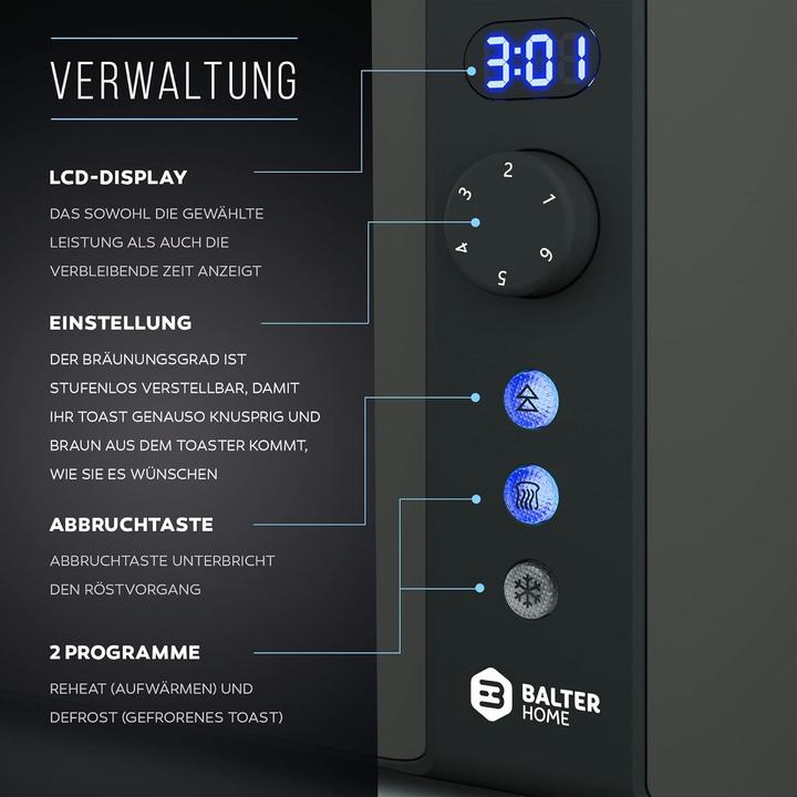 Actual product image Balter Toaster mit Langschlitz und LCD-Anzeige
