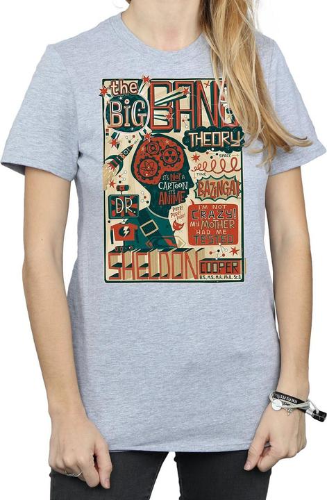 Immagine prodotto Big Bang Theory Femme/Les femmes - T-shirt boyfriend en coton avec affiche infographique (XXL)