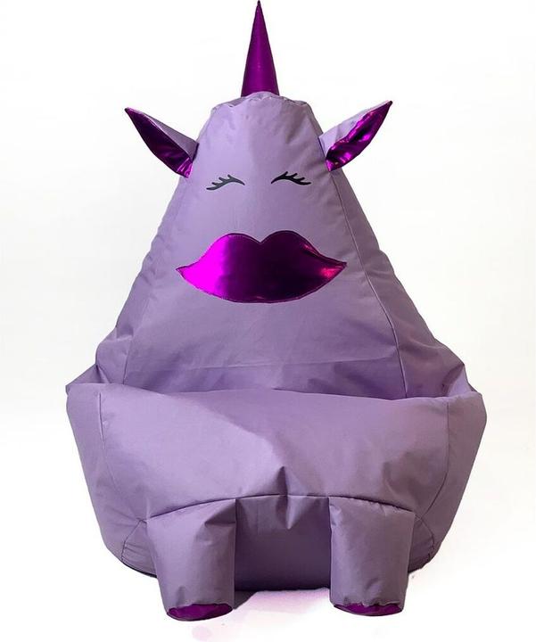 Produktbild Go Gift Sako Tasche pouffe Einhorn mit Mund lila XXL 140 x 100 cm